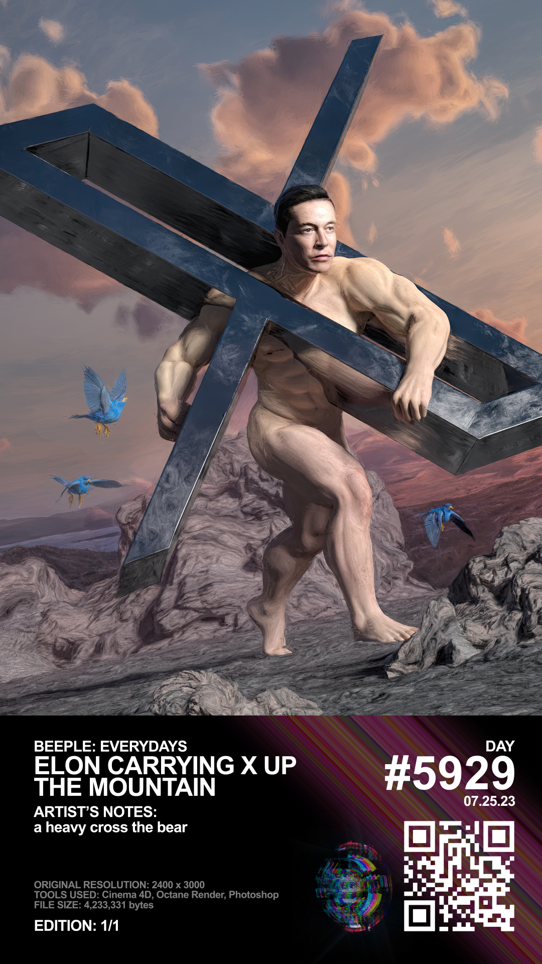 ELON CARRYING X UP THE MOUNTAIN